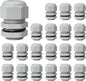 20 Pcs 3/4" NPT Nylon Cable Glands, IP68 Waterproof Adjustable Cord Grip Cable Connector Strain Relief Wire Protectors for 13-18mm Cable Diameter, Grey