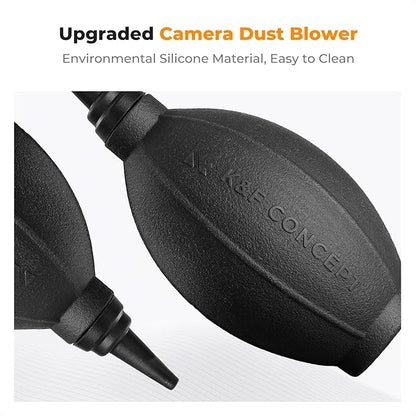 K&F Concept 4-in-1 Camera Cleaning Kit with Lens Brush Pen, Rocket Air Blower, Microfiber Cleaning Cloth, Lens Cleaner Kit for Canon Nikon Pentax Sony DSLR Cameras Cleaning Tool Accessories