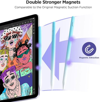 Stylus Pencil for iPad 2018-2024, 15Mins Fast Charge, Palm Rejection, Tilt Sensitivity - Compatible With iPad 10/9/8/7/6, Pro 12.9"/11"/13" M4, Air 5/4/3/11"-13" M2, Mini 6/5