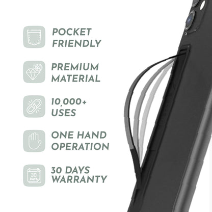SleekStrip SleekGrip-Essential Ultra Thin Phone Grip Stand,Slim Metal Finger Loop Ring Hand Holder Strap Cell Phone Grips for iPhone 16 Pro Max,17 Air,Android,Case Back - Frosted x Daisy Bloom