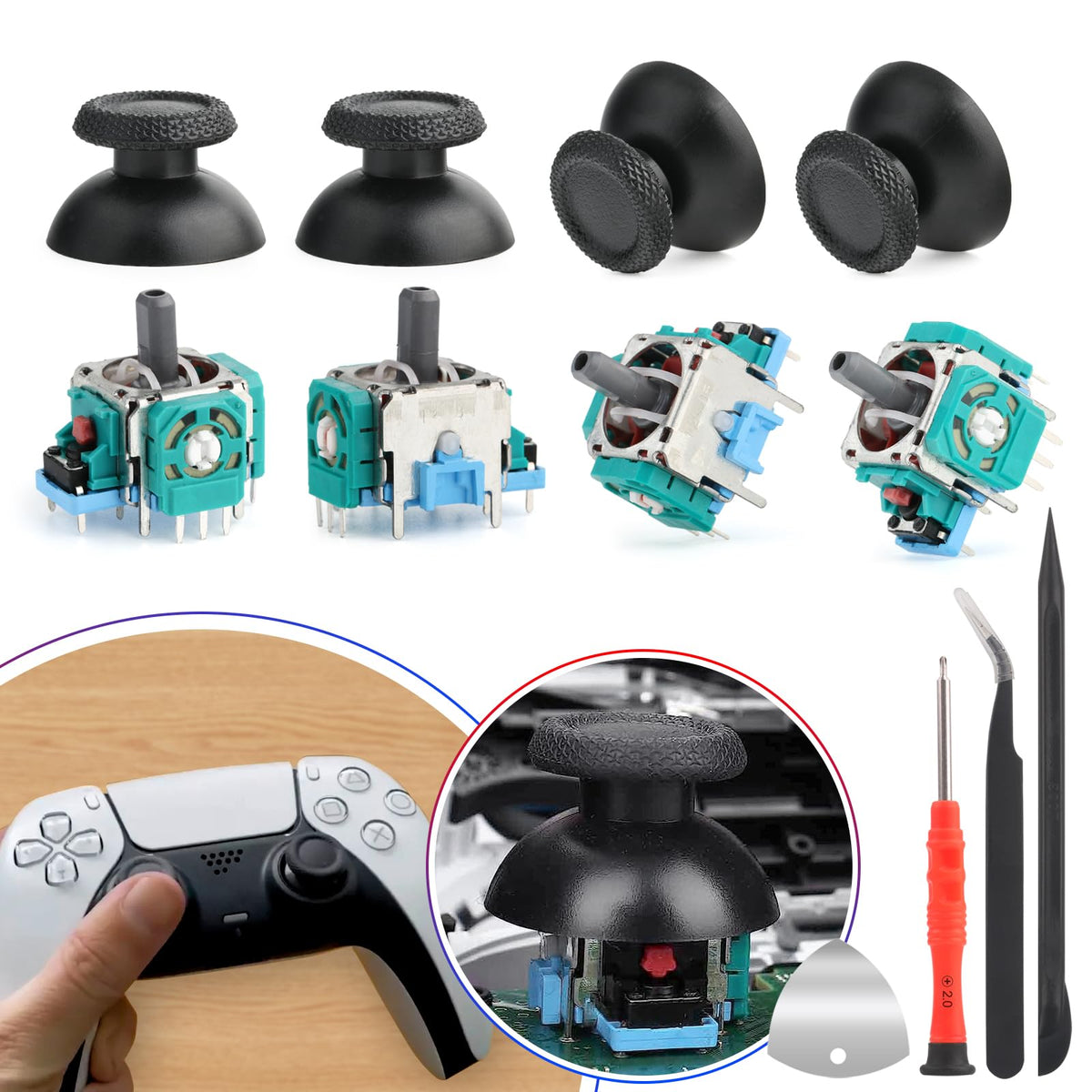 4Pcs for PS5 L2 R2 Trigger Button Springs for Sony PlayStation 5 PS5 Metal Trigger Keys Springs Controller Assembly Replacement with Screwdriver Tools