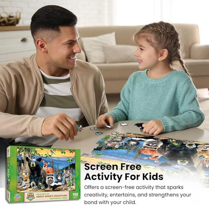 MasterPieces – 100 Piece Jigsaw Puzzle for Kid 6+ Years, Wildlife of The National Parks, Educational and Fun Game, Gift Idea for Children, 19" x 14"
