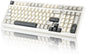 YUNZII YZ98 Gasket Mechanical Keyboard,99 Key Hot Swappable BT5.0/2.4G/USB-C Wireless NKRO 98% 1800 Layout with RGB LED Backlit for Linux/Win/Mac(White, Cocoa Cream V2 Switch)