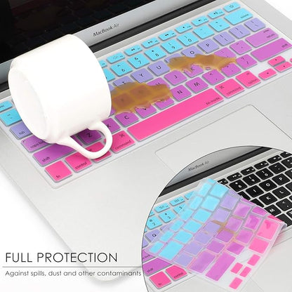 Allinside Blue and Pink Ombre Keyboard Cover Skin for MacBook Pro 13" 15" 17" (2015 or Older Version), MacBook Air 13" A1369/A1466, Older iMac Wireless Keyboard MC184LL/B