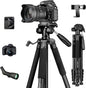 JOILCAN 75" Camera Tripod, Tripod for Camera Cell Phone, Aluminum Heavy Duty Tripods Stand, Tall Travel Tripods with Carry Bag Compatible with iPhone Canon Nikon DSLR Camera Laser Projector