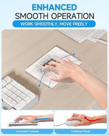 Wireless Bluetooth Trackpad for Windows 10/11, Supports 3 Connection Modes, Portable High-Precision Multi-Gesture Touchpad Mouse Compatible with PC Laptop Computer (White)