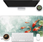Desk Pad, Watercolor Koi Fish Desk Mat, Koi Fish in Pond Large Gaming Mouse Pad, 31.5"x15.7" Extended Big Computer Keyboard Mouse Pad with Non-Slip Base and Stitched Edge