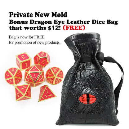 Haxtec Metal DND Dice Set, 7 Pcs Glow in the Dark Polyhedral Dice for RPG