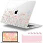 Lepeoac Case for MacBook Pro 13 inch Case M2 2022-2016 A2338 M1 A2251 A2289 A2159 A1989 A1708 A1706, Plastic Hard Shell + Keyboard Cover + Dust Plug, Floral C322