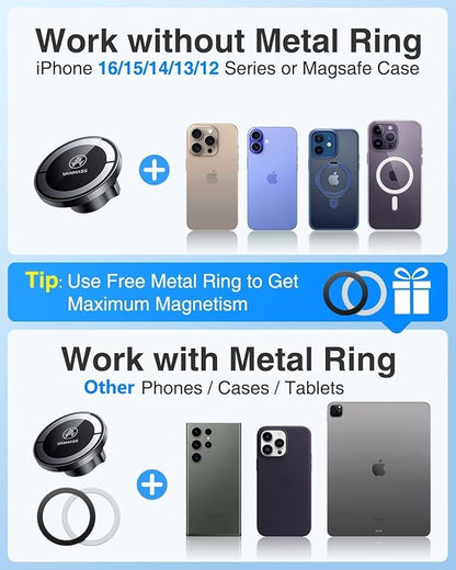 [Military-Grade]VANMASS for MagSafe Car Mount [2025 Upgraded Strongest Magnets] Magnetic Phone Holder Suction Cell Stand for Dashboard Windshield Vent,Truck Cradle for iPhone 16 15 14 13 12 11 Android