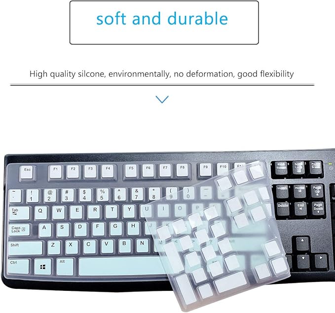 MUBUY Keyboard Cover Skin Protector for Logitech MK120 K120 Wired Keyboard, Keyboard Protective Skin US Layout (NOT Fit Other Model Keyboards)-MIntGreen