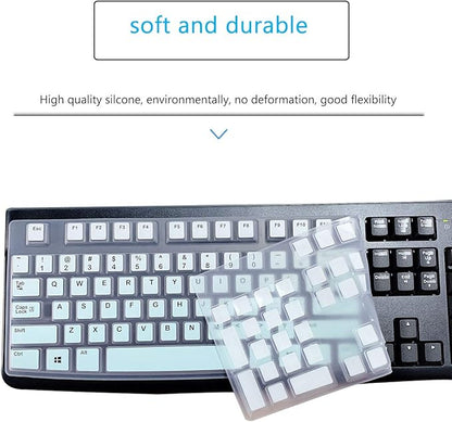 MUBUY Keyboard Cover Skin Protector for Logitech MK120 K120 Wired Keyboard, Keyboard Protective Skin US Layout (NOT Fit Other Model Keyboards)-MIntGreen