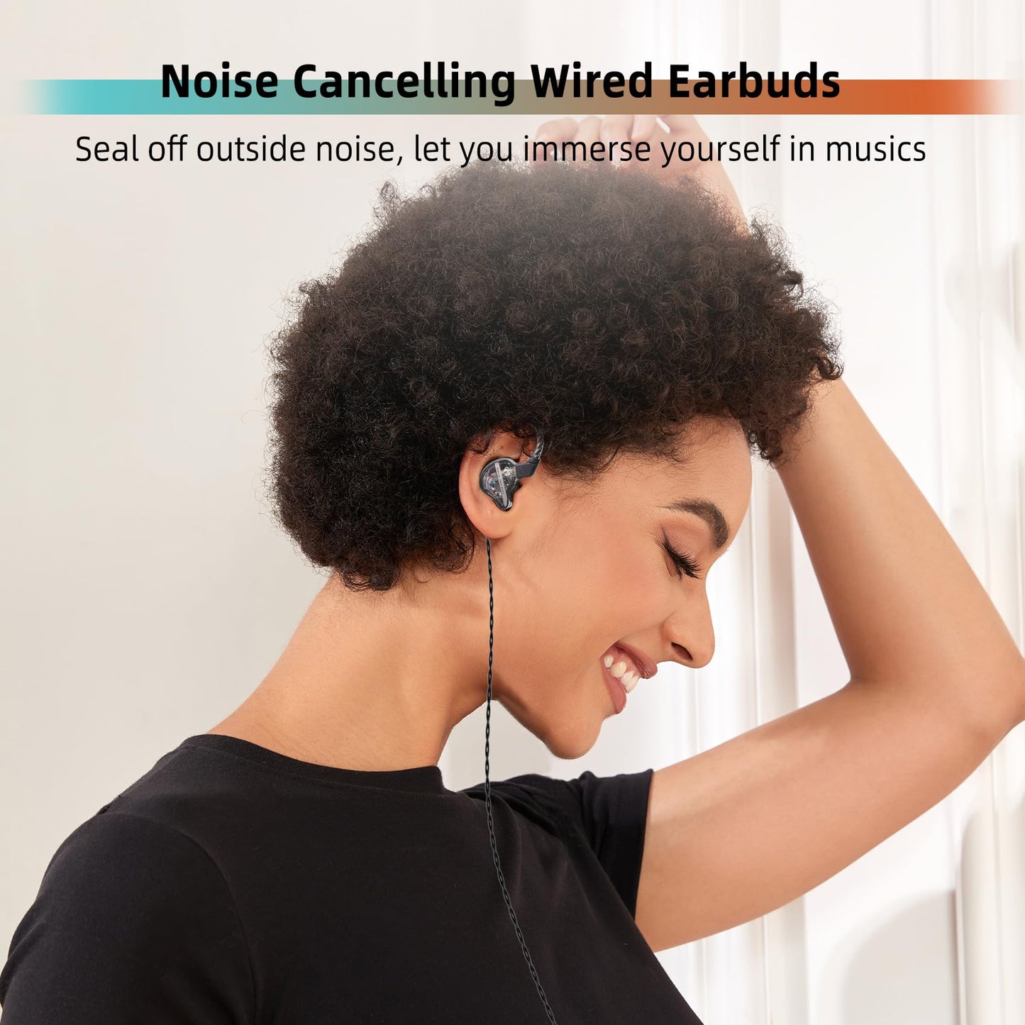 CCZ DC01 Pro Gaming Earbuds, Professional iems for Gaming, Super Bass in Ear Monitor Headphone Wired Earphones with 1DD, Patent Ear fins, Ear tips, for School Student Laptop Podcaster (black with mic)