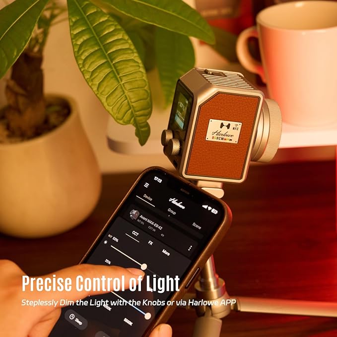 Harlowe Micro 8 Spectra Portable Led Light for Camera 8W RGBCW 1700K-10000K CRI/TLCI 96+ Small Camera Lighting Kit Mini Cube Fill Light for Photography and Video Recording Master Kit