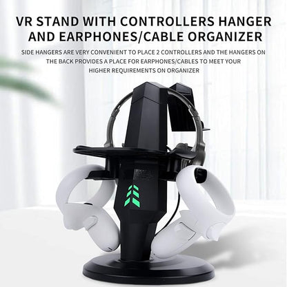 TechKen Charging Stand for Meta Quest 2, VR Headset Charging Dock for Quest 2 Accessories Stand Holder, VR Controllers Holder