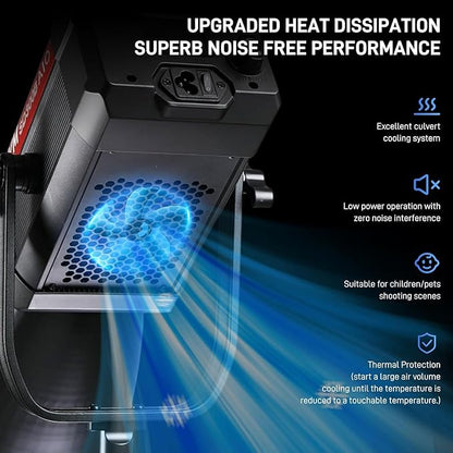 GVM Photography Lighting 300W Bi-Color Studio Lights with 45°Standard Reflector 454900Lux@1m Video Light 12Lighting Scenes App Control LED Video Light for Outdoor Shoot YouTube Videos