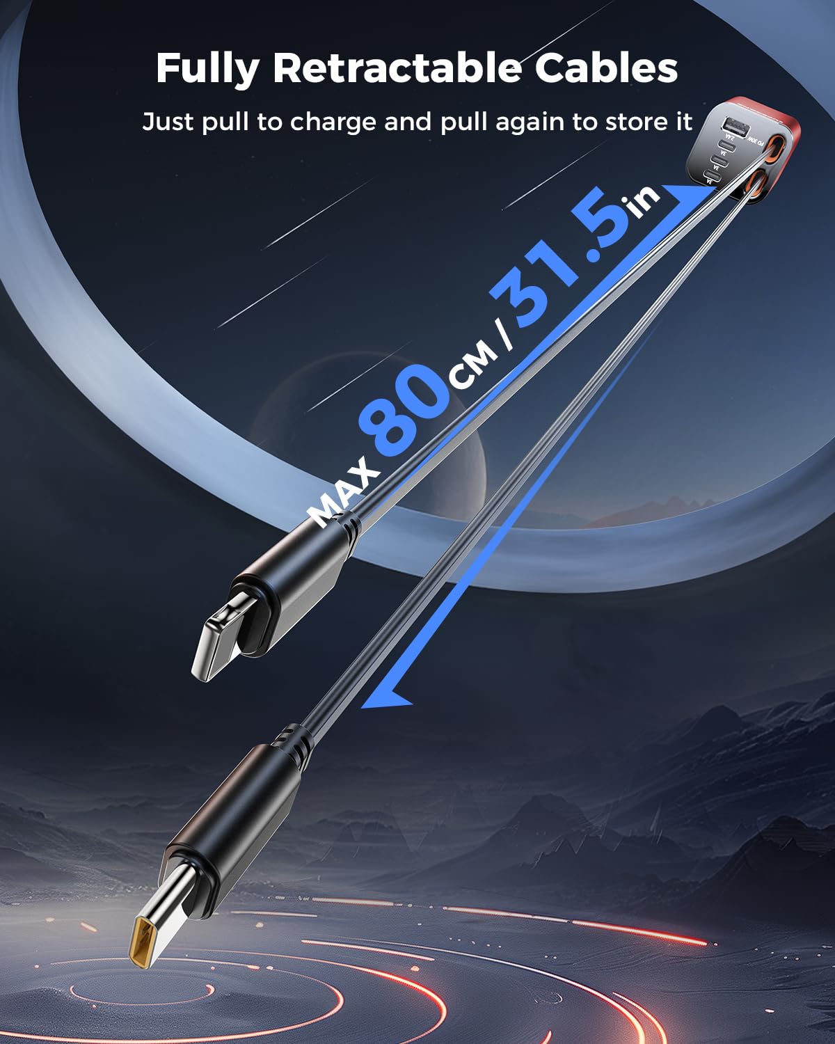 6 in 1 Retractable Car Charger, SUPERONE Smaller Fast Car Phone Charger