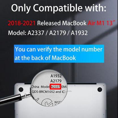 Teryeefi for MacBook Air M1 13 inch Case 2018 2019 2020 (Model A2337 A2179 A1932) with Touch ID & Retina, Printing Hard Shell Case + Keyboard Cover + Screen Protector, Landscape