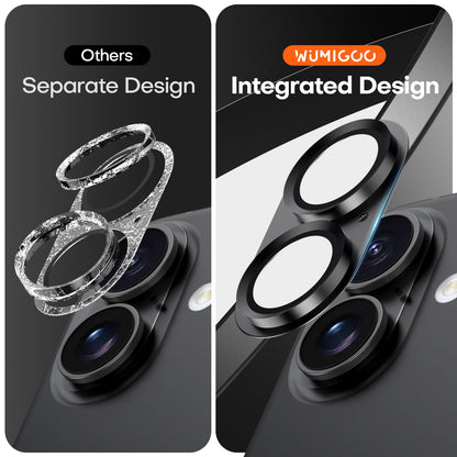 Wumigoo for iPhone 16/16 Plus/iPhone 17 Camera Lens Protector- Black