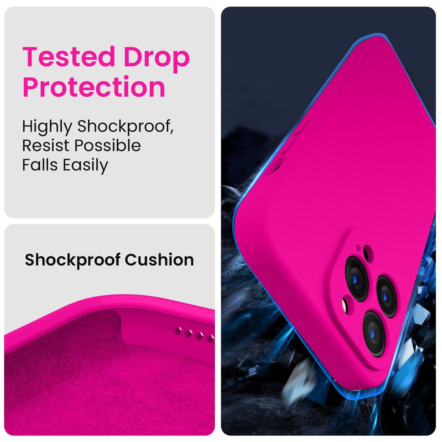 FireNova Designed for iPhone 14 Pro Case, 6.1", Hot Pink
