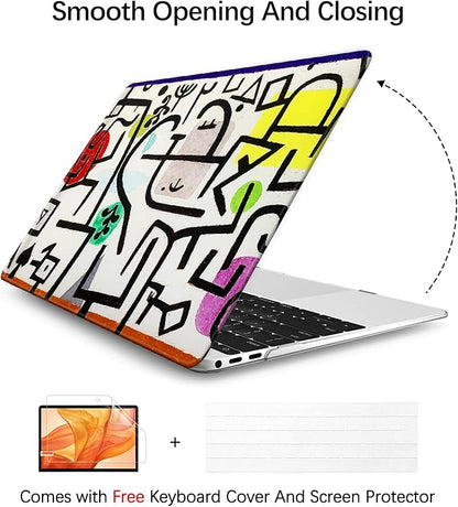 Compatible with MacBook Pro 13 inch Art Case Skin, 2022, 2021, 2020-2018 Release A1708 Abstract Hard Shell with Keyboard Cover & Screen Protector (Picture of A Journey by Paul Klee)