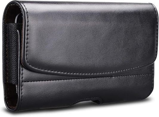 Phone Holster for iPhone 16 15 14 Pro Max 13 12 11 XR X XS SE 8 Plus 7 Plus 6s 6 Nylon Cell Phone Pouch Belt Holder Carrying Case with Belt Clip Loops,Black
