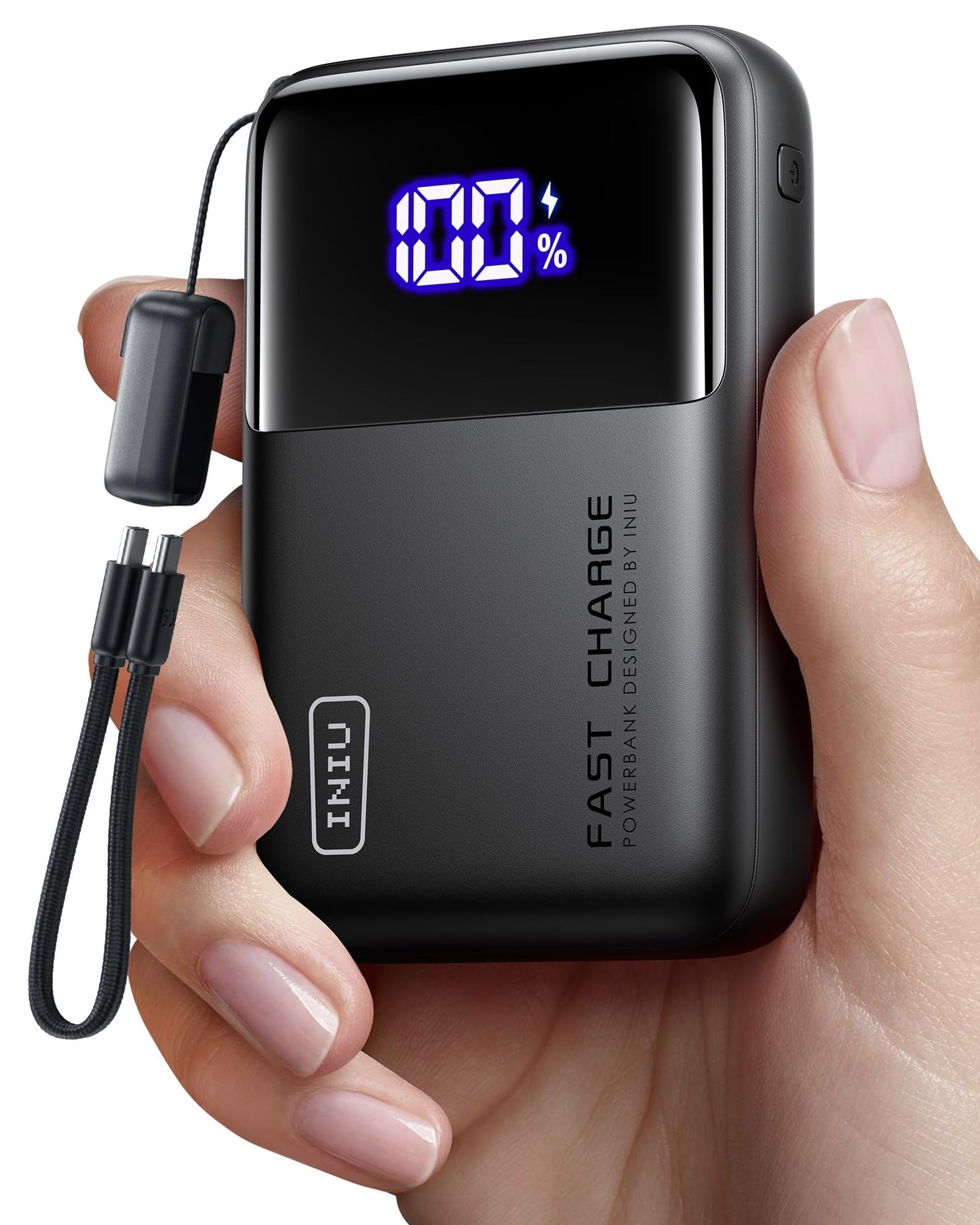 INIU 20000mAh Laptop Power Bank, Ultra Compact 65W PD Dual Fast Charging Portable Charger, TSA Approved Battery Pack with USB C Cable for Travel MacBook iPad Tablet Switch iPhone 17 16 Pro Samsung S25