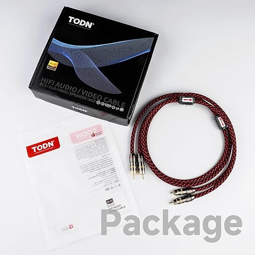 TODN HiFi 4-Core-OFC RCA Cables Audiophile 5ft with Shielded for Home Audio