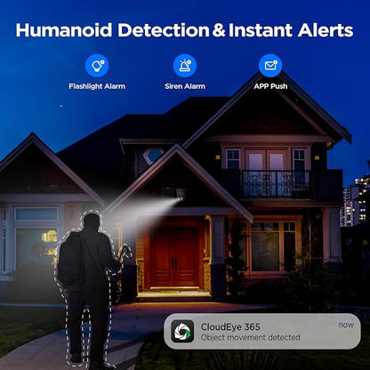 Camcamp 4MP Battery Powered WiFi Camera with Solar Panel, Spotlight, PTZ, 2-Way Audio, Smart Human Detection, Cannot Work Alone, Only Compatible SC23 Solar Security Camera System