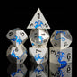 HNCCESG Metal Dice Set,7-Piece Dragon Dice for DND and RPGs,Silver Purple