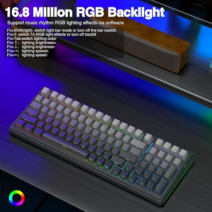AULA F99 Pro Wireless Mechanical Keyboard,Hot Swappable Custom Keyboard,RGB Backlit,Pre-lubed Linear Switches,Side Printed PBT Keycaps,2.4GHz/USB-C/BT5.0 Mechanical Gaming Keyboards