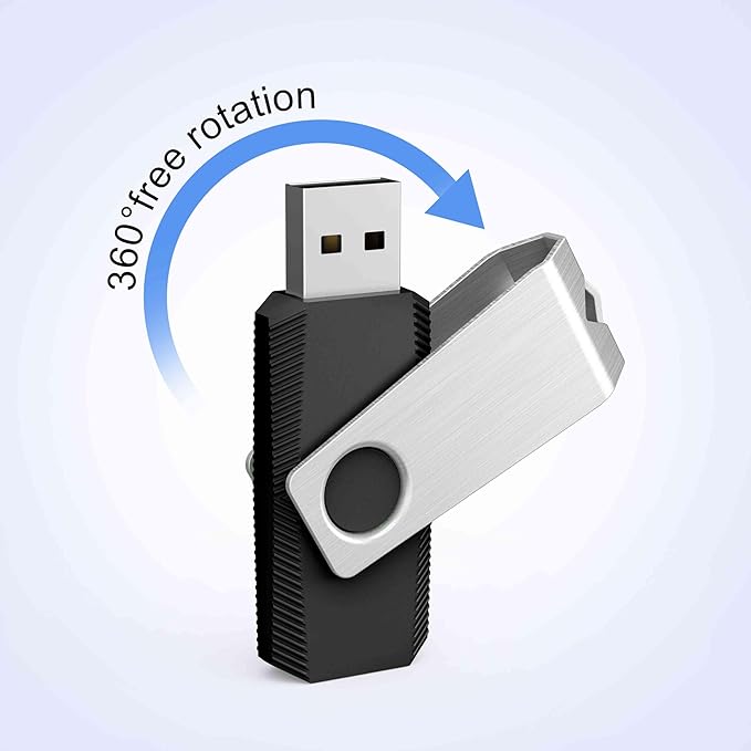 TOPESEL USB Storage Flash Drive,100PCS 8GB Bulk USB 2.0 Flash Drive Bulk Pack, USB Flash Drives Memory Stick, USB Drive Thumb Drives USB Stick Flash Memory Stick Swivel (8G, 100 Pack, Black)