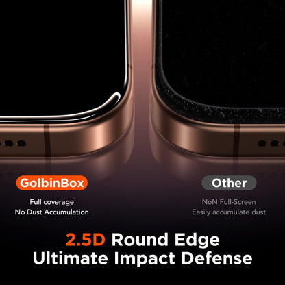 GolbinBox 3-Pack Privacy Screen Protector for iPhone 16 Pro 6.3 Inch,Military-Grade Shatterproof Anti-Spy HD Tempered Glass, Easy Installation,Dust and Bubble Free,9H Hardness,Anti - Fingerprint