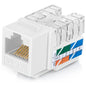 Everest 90° Angled RJ45 Cat6A Keystone Jacks 100-Pack in White - Slim Profile Female RJ45 Connectors - Cat 6A Keystone Jack - Compatible with 90° Angled Speed Termination Tool - easyJACK (B094WB91H3)