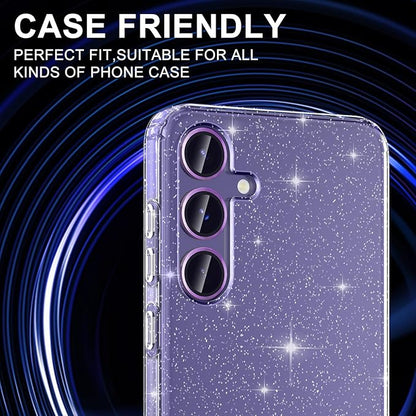 for Samsung Galaxy S24 Plus Camera Lens Protector, Individual Metal Ring Tempered Glass Lens Cover, [Strong Adsorption] Scratch Resistant Ultra-Thin HD Clear Lens Cover, 1 Set-Purple