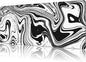 Mouse Pad Large Black and White Fluid Non-Slip Gaming Desk Mat with Stitched Edge Laptop Keyboard Desk Pad for Work Home Gaming (35.4 x 15.7 Inches)