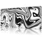 NIYLYNSYN Mouse Pad Large Black and White Fluid Non-Slip Gaming Desk Mat with Stitched Edge Laptop Keyboard Desk Pad for Work Home Gaming (35.4 x 15.7 Inches)