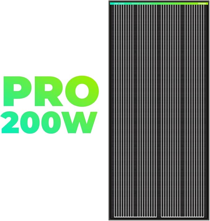 Newpowa PRO 200 Watt 12 Volt Monocrystalline 200W 12V Solar Panel, 9 busbar PV Module, High Efficiency Mono Module RV Marine Boat Off Grid