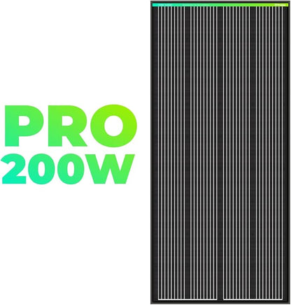 Newpowa PRO 200 Watt 12 Volt Monocrystalline 200W 12V Solar Panel, 9 busbar PV Module, High Efficiency Mono Module RV Marine Boat Off Grid