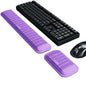 MEKASS Ergonomic Wrist Rest for Keyboard and Mouse, Soft Memory Foam Keyboard Wrist Rest Set with Non-Slip Silicone Base, Easy Typing, Pain Relief, Comfort for Office, Work, Gaming (Purple)