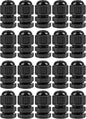 XHF 20 Pcs 1/4 Inch IP68 Strain Relief Nylon Cord Grip NPT Cable Glands Adjustable UL Listed and RoHS Compliant (Black)