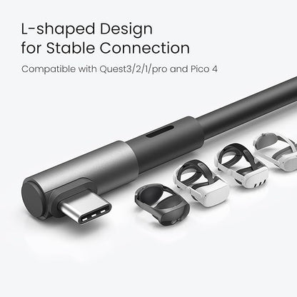 KIWI design 16FT Link Cable Compatible with Oculus/Meta Quest 3S Accessories, and Quest 3/2/Pro/Pico 4, USB3.0 Link Cable with 5Gbps Super Speed