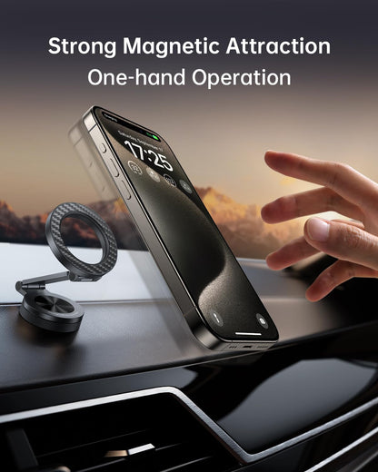 SYNCWIRE for MagSafe Car Mount 【360° Rotation】 Magnetic Phone Holder for Car, Adjustable Metal Arm, Car Magnet Phone Mount for Dashboard, Car Accessories Fit iPhone 17 16 15 14 13 Pro Max &All Phones