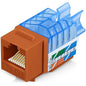 Everest 45° Angled RJ45 Cat5e Keystone Jacks 50-Pack in Orange - Slim Profile Female RJ45 Connectors - Cat 5e Keystone Jack - Compatible with 45° Angled Speed Termination Tool - 45Term (B0BL3GS7ZY)