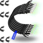 Rapink Patch Cables Cat6 1ft (48 Pack), Ethernet Patch Cable 10G, Cat 6 Patch Cable for Patch Panel to Switch, Flexiable Cat 6 Ethernet Cable with Gold Plated Black