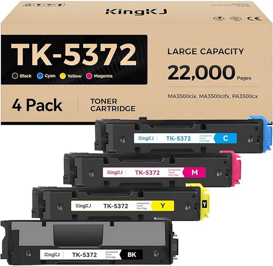 KingKJ TK-5372 TK5372 Toner Cartridges 4-Pack