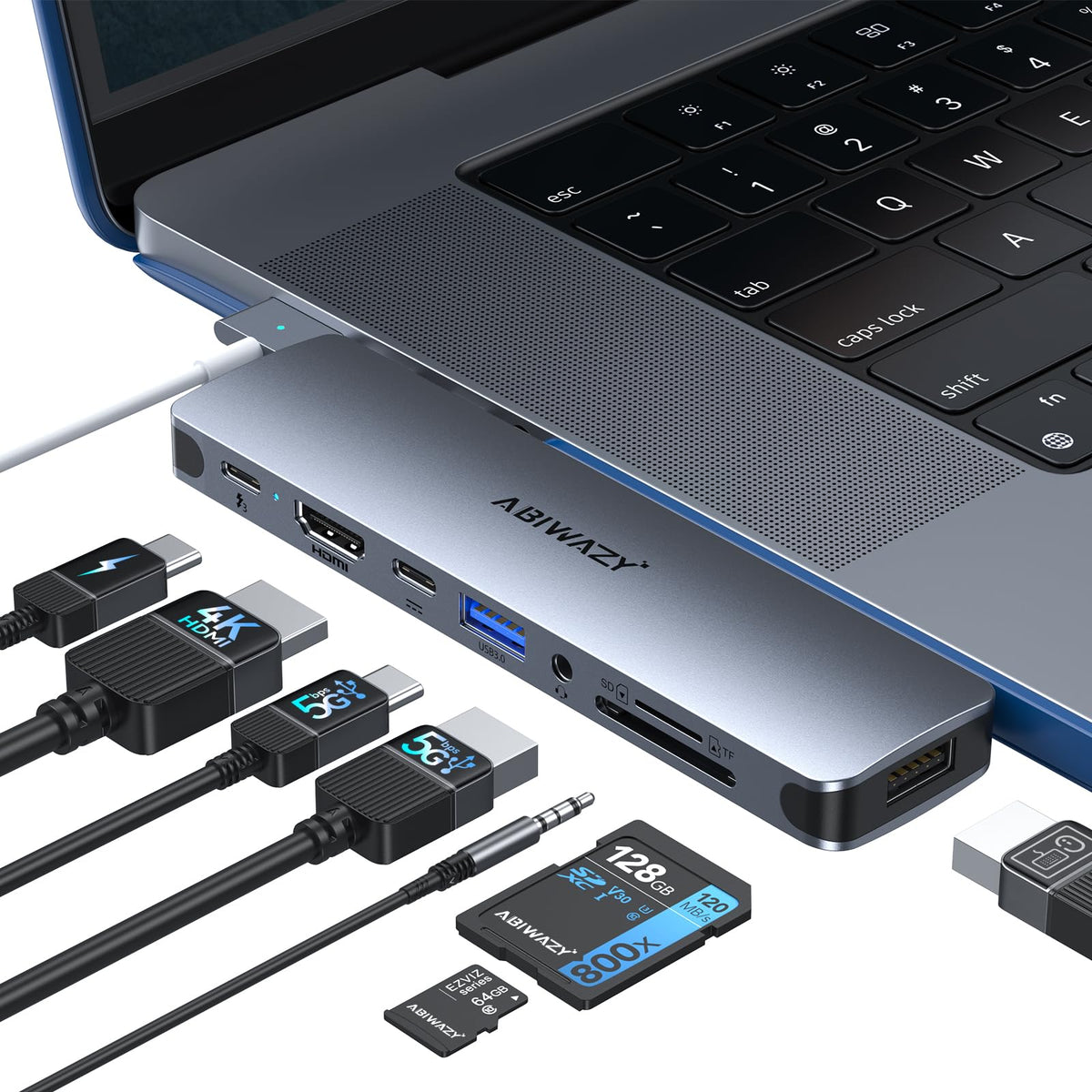 USB C Adapter HDMI USB Multiport Hub, 8 in 2 Accessories MacBook