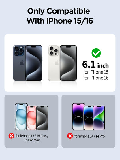 PDDKISS Compatible for iPhone 15/iPhone 16 Privacy Screen Protector Tempered Glass 6.1 Inch, Pink Gradient Anti Spy Anti Blue Light HD Easy Installation