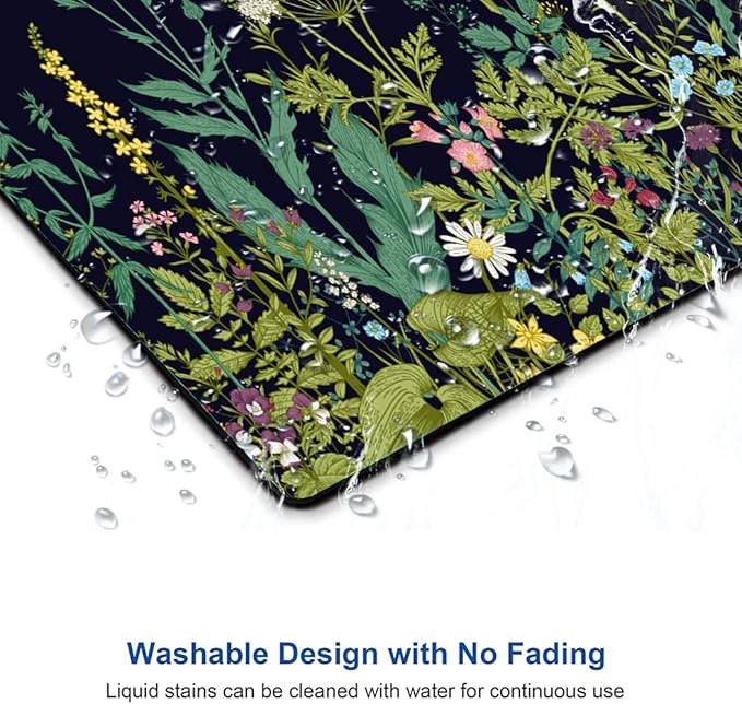 Floral Mouse Pad, Square Waterproof Non-Slip Rubber Base Mouse Pad for Office Laptop, 9.5"x7.9"x0.12" Inch (Weed Flower)