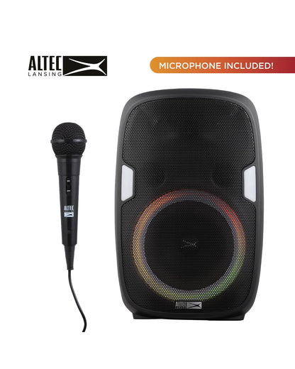 Altec Lansing SoundRover 75 Wireless Speaker 75W Bluetooth Speaker with a Long Lasting 10 Hour Battery, 50 Foot Range, Multi LED Party Modes, True Wireless Pairing, Bonus Microphone